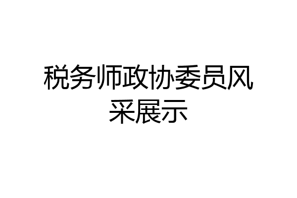 税务师政协委员风采展示