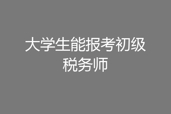 大学生能报考初级税务师