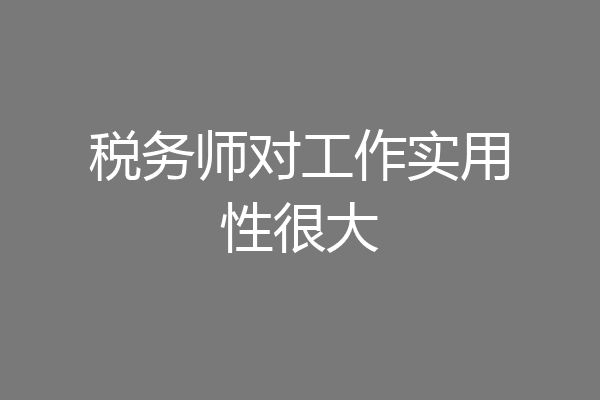 税务师对工作实用性很大