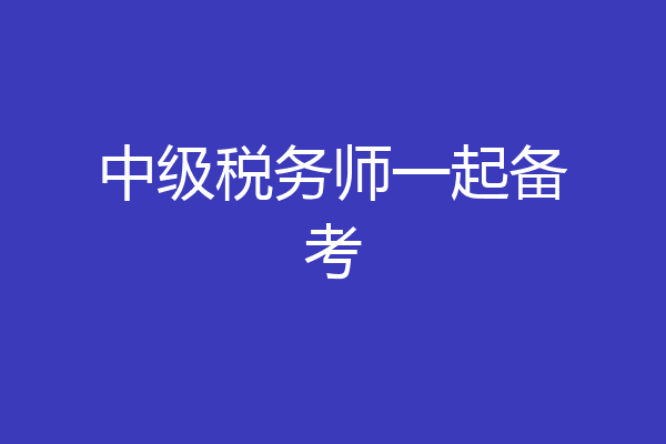 中级税务师一起备考