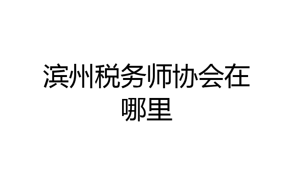 滨州税务师协会在哪里