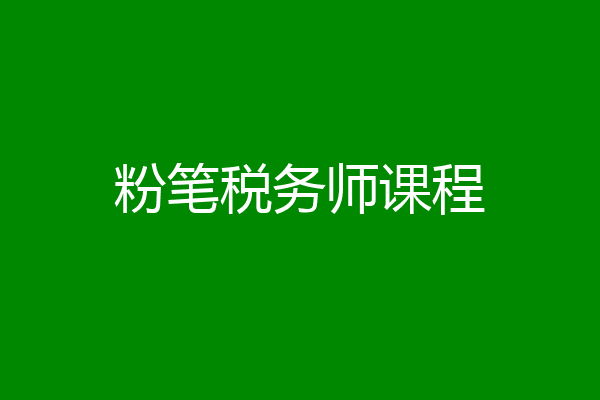 粉笔税务师课程