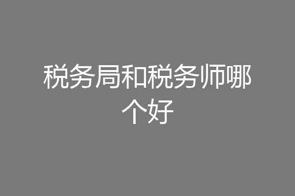 税务局和税务师哪个好