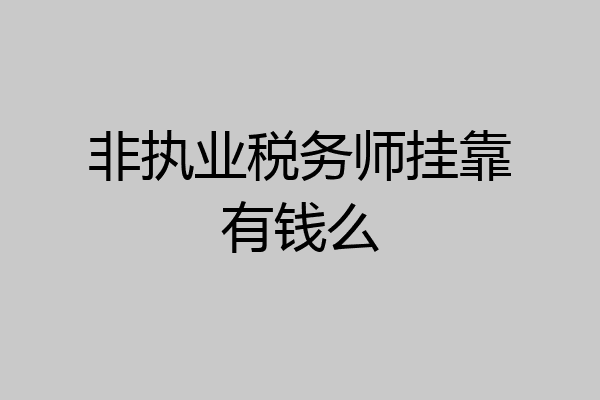 非执业税务师挂靠有钱么