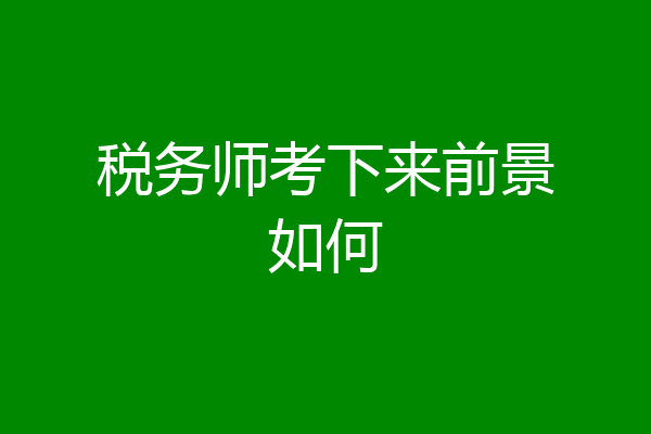 税务师考下来前景如何
