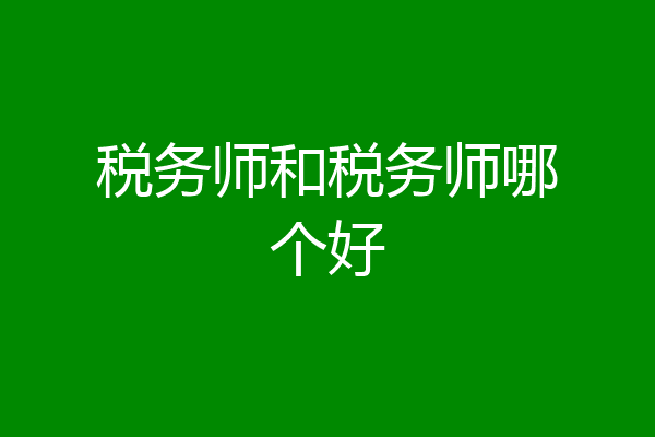 税务师和税务师哪个好