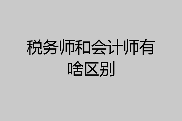 税务师和会计师有啥区别