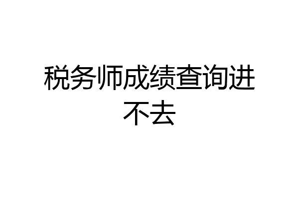 税务师成绩查询进不去
