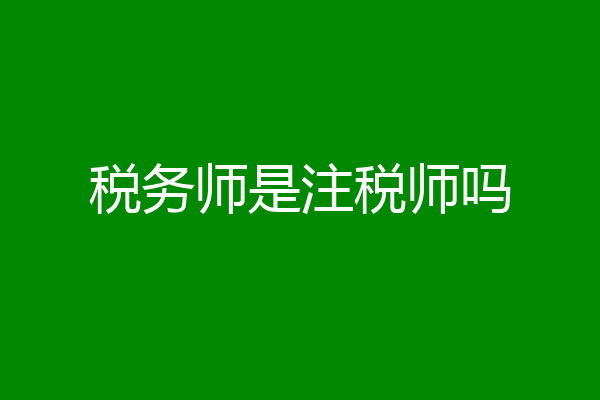 税务师是注税师吗