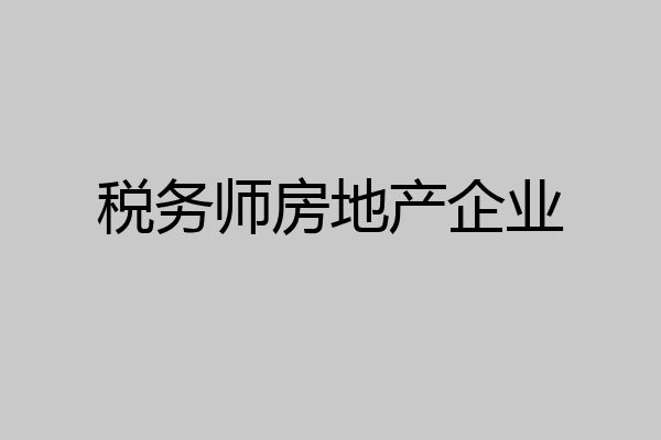 税务师房地产企业