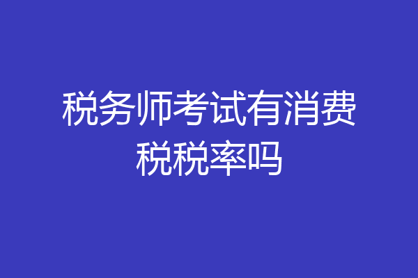 税务师考试有消费税税率吗