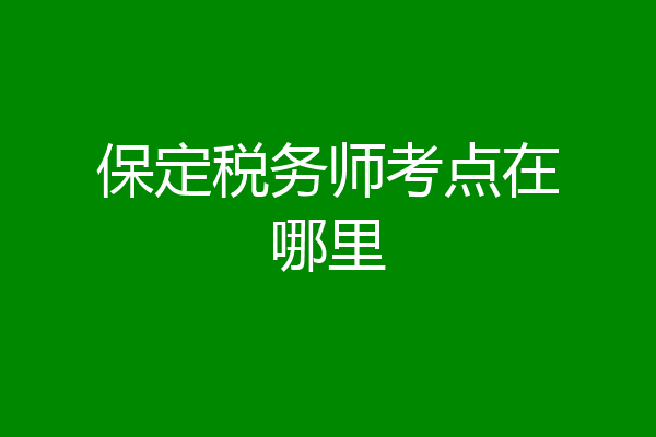 保定税务师考点在哪里