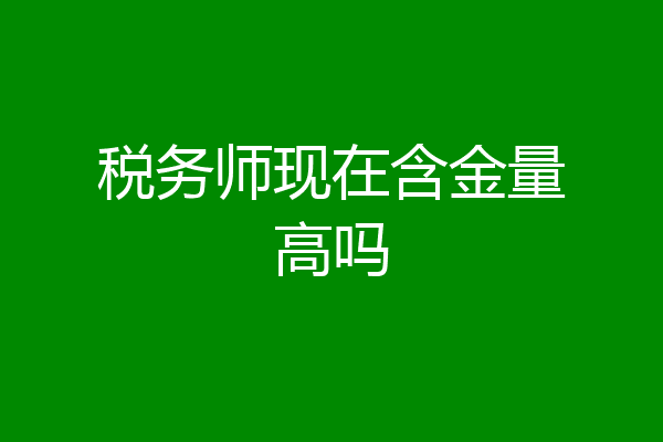 税务师现在含金量高吗