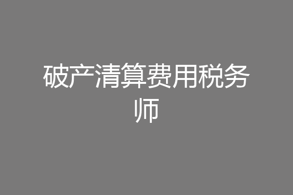 破产清算费用税务师