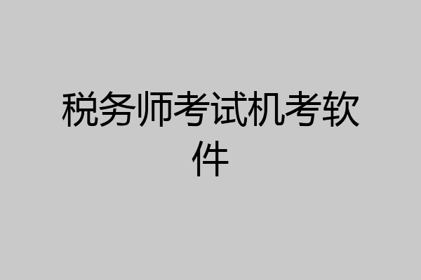 税务师考试机考软件