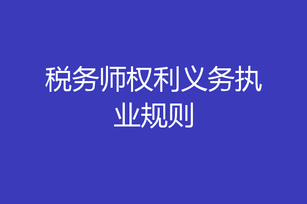 税务师权利义务执业规则