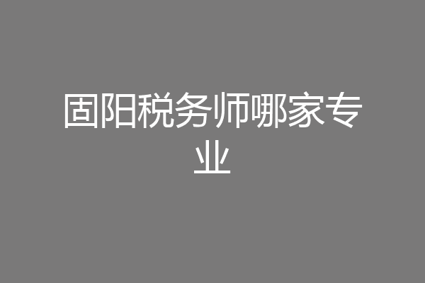 固阳税务师哪家专业