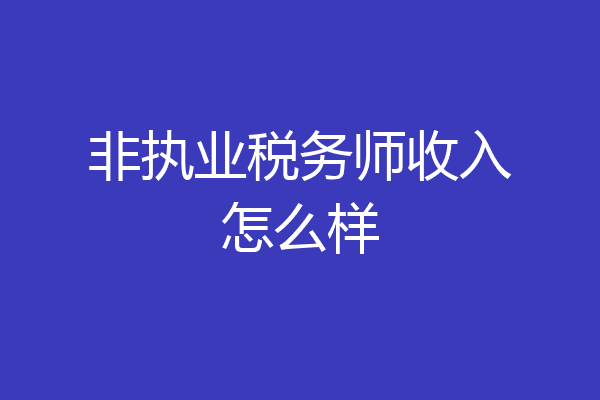 非执业税务师收入怎么样