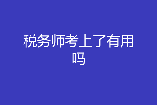 税务师考上了有用吗
