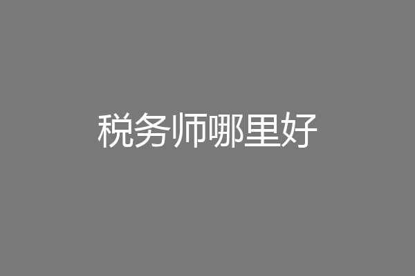 税务师哪里好
