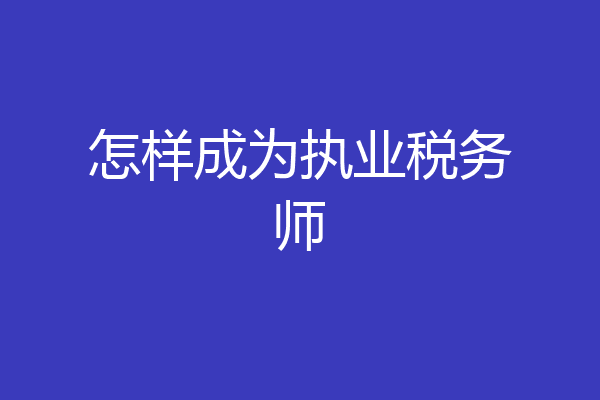 怎样成为执业税务师