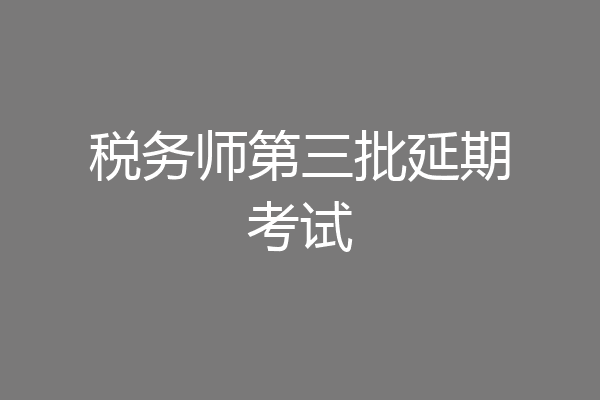 税务师第三批延期考试
