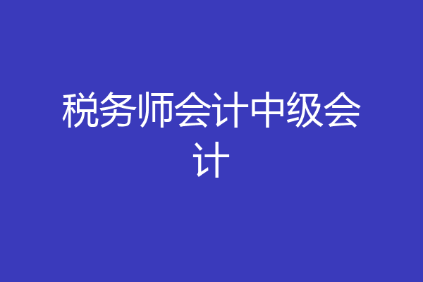 税务师会计中级会计