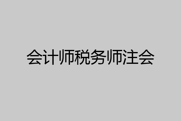 会计师税务师注会