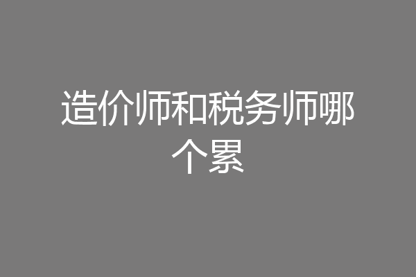 造价师和税务师哪个累