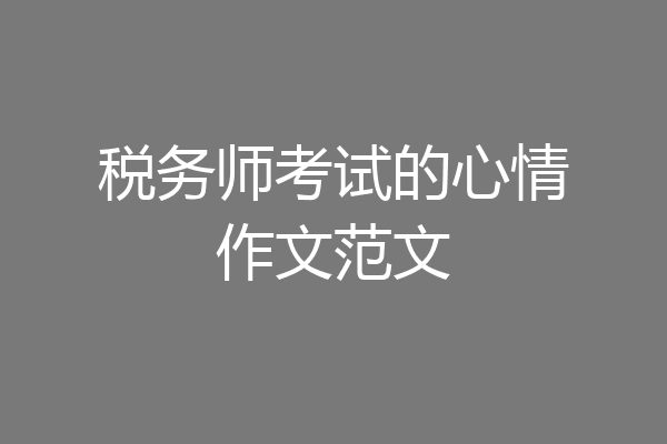 税务师考试的心情作文范文