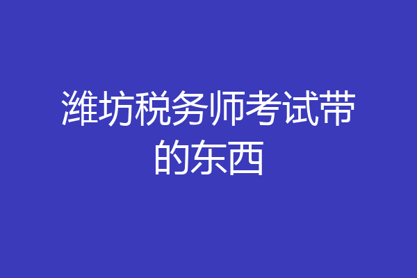 潍坊税务师考试带的东西