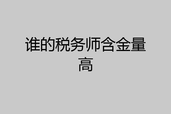 谁的税务师含金量高
