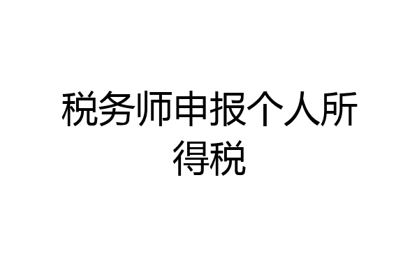 税务师申报个人所得税