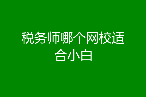 税务师哪个网校适合小白
