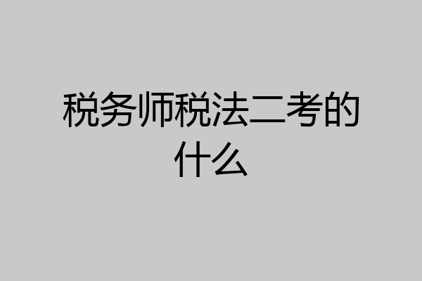 税务师税法二考的什么