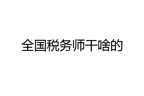 全国税务师干啥的