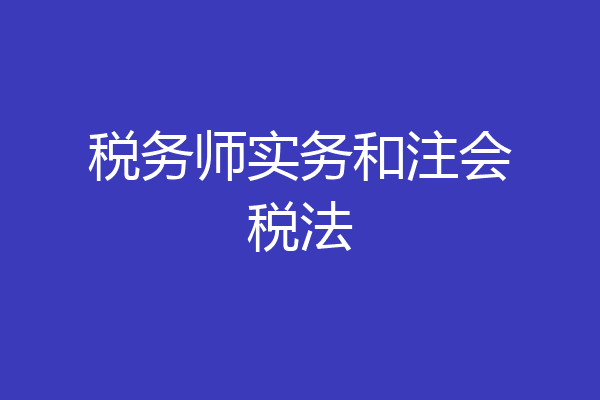 税务师实务和注会税法