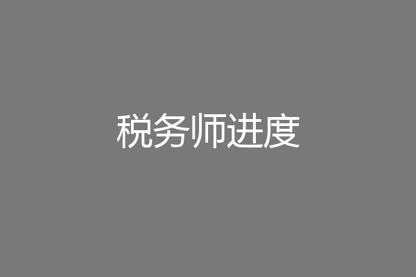 税务师进度