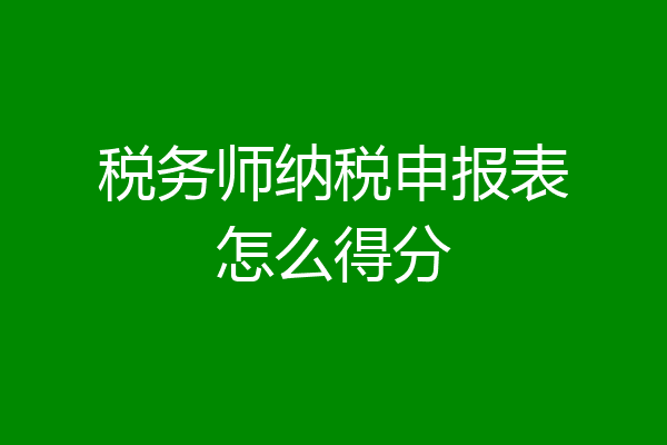 税务师纳税申报表怎么得分