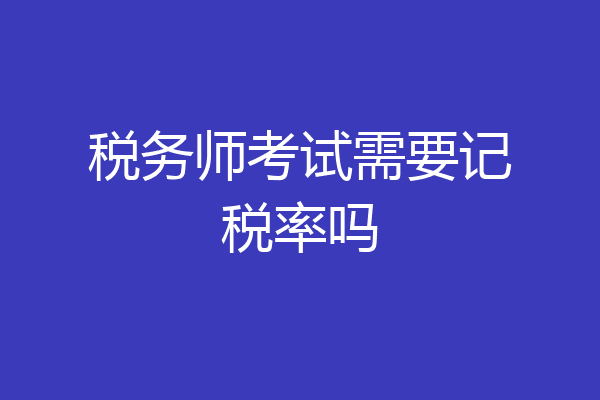 税务师考试需要记税率吗