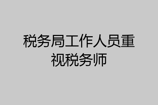 税务局工作人员重视税务师