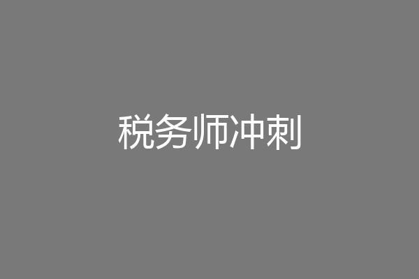 税务师冲刺