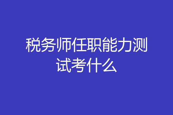 税务师任职能力测试考什么