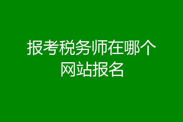 报考税务师在哪个网站报名