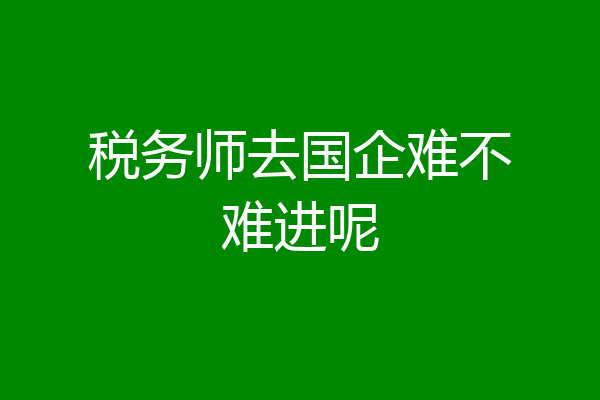 税务师去国企难不难进呢