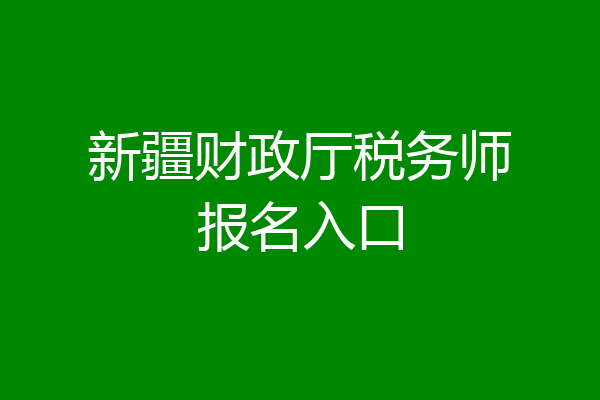 新疆财政厅税务师报名入口