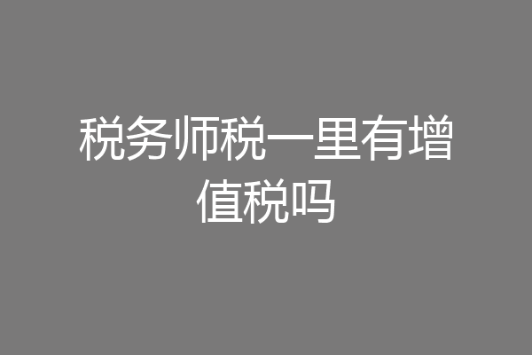 税务师税一里有增值税吗