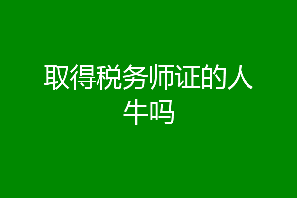 取得税务师证的人牛吗