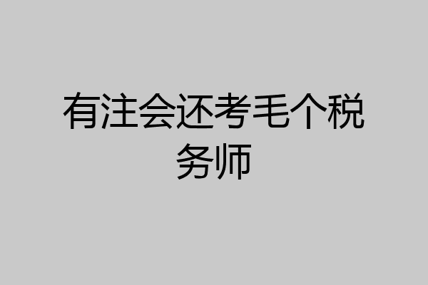 有注会还考毛个税务师