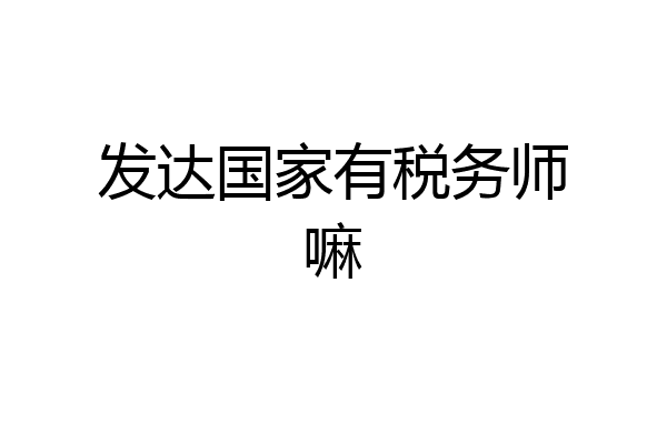 发达国家有税务师嘛